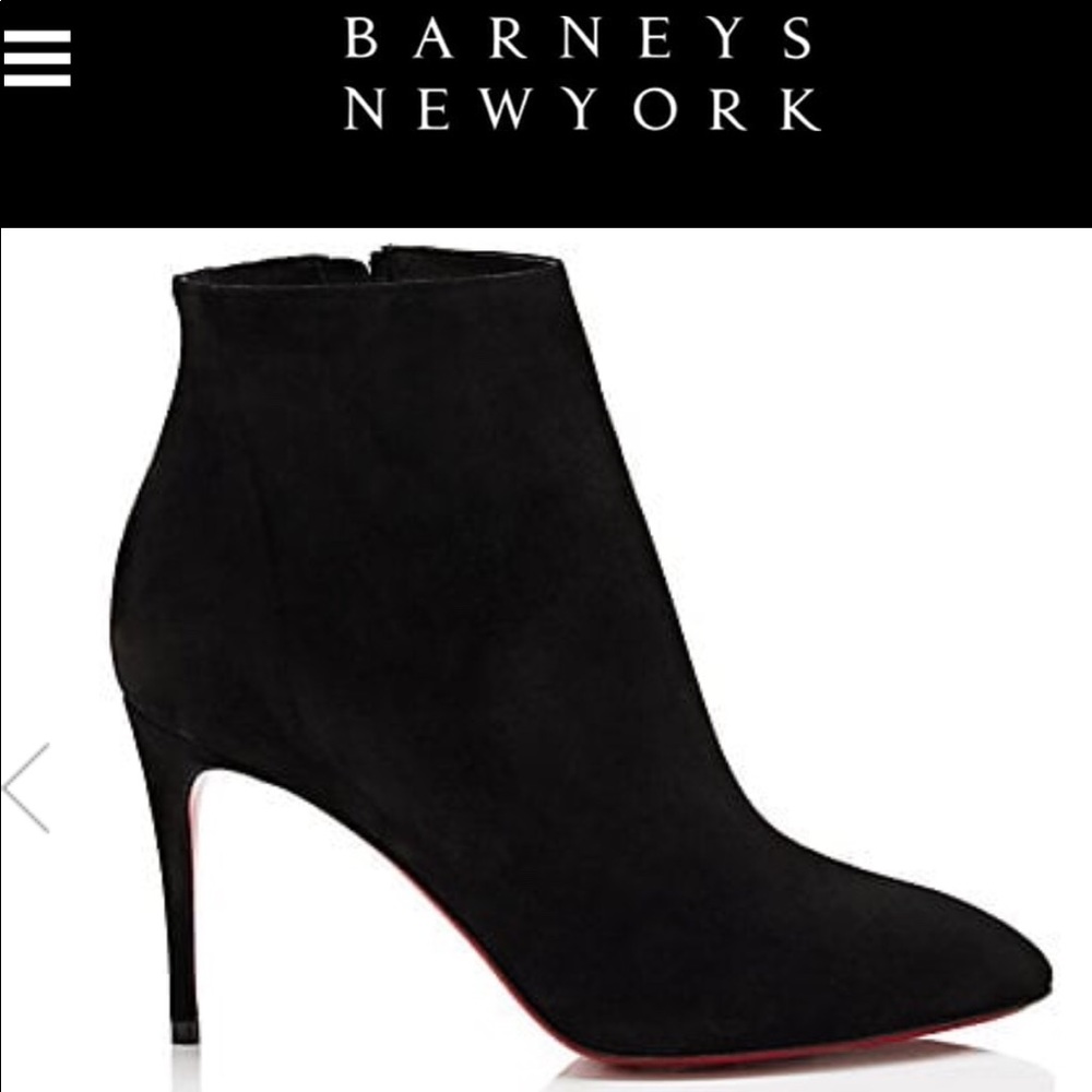 Christian Louboutin Black Suede Ankle Booties